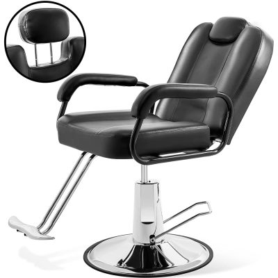 8. Walcut Classic Black and White Hydraulic Swivel Barber Chair 