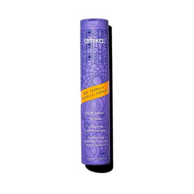  6. Amika Bust Your Brass Cool Blonde Shampoo is ideal for damaged hair. 