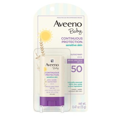  3. BEST SCALP SUNSCREEN STICK Aveeno Baby Sensitive Skin Sunscreen Stick SPF 50 